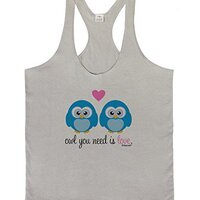 TooLoud Owl You Need is Love - Blue Owls Mens String Tank Top - Light Gray - Large