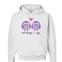 TOOLOUD Owl Always Love You - Purple Owls Hoodie Sweatshirt White - 3XL
