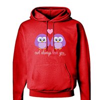 TOOLOUD Owl Always Love You - Purple Owls Dark Hoodie Sweatshirt Red - 3XL