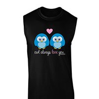 TOOLOUD Owl Always Love You - Blue Owls Dark Muscle Shirt - Black - 2XL