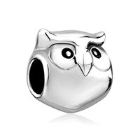 LovelyJewelry Owl Animal Silver Plated Charm Beads For Bracelet