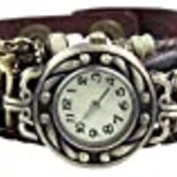 Boolavard® TM OWL Quartz Fashion Weave Wrap Around Leather Bracelet Women Wrist Watch