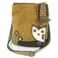Chala Handbag Patch Crossbody HOOHOO OWL Bag BROWN Canvas Messenger