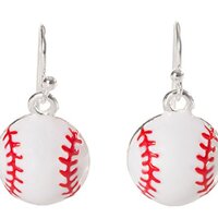 Artisan Owl - Enamel Baseball Softball Sport Dangle Earrings