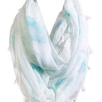 ScarvesMe Fashion Owl Print Infinity Scarf with Tassels (Mint)