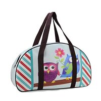 Northlight 20" Decorative Owl Friends and Flower Design Travel Bag/Purse with Handles