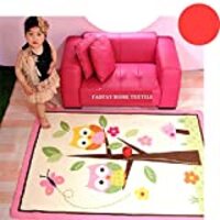 FADFAY Home Textile,Unique Cartoon Owl Carpet,Designer Pink Fairy Girls Rug for Living Room,Delicate