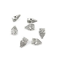 Price per 25 Pieces Jewelry Making Charms 06129 Owl Loose Beads Retro Ancient Silver Findings Repair