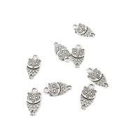 Qty 30 Pieces Ancient Silver Jewelry Making Charms Findings P0440 Owl Pendent Bulk for Bracelet Neck