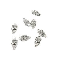 Qty 340 Pieces Ancient Silver Jewelry Making Charms Findings P0440 Owl Pendent Bulk for Bracelet Nec