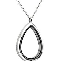 Jovivi Teardrop Floating Charms Memory Locket Necklace - 316 Surgical Stainless Steel Buckle Closure