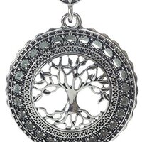 Artisan Owl Tree of Life 4x Magnifier Magnifying Glass Sliding Top Magnet Pendant Necklace, 30"