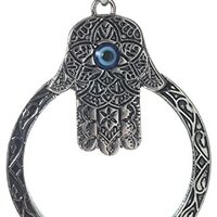Artisan Owl Evil Eye Hamsa Hand 4x Magnifier Magnifying Glass Pendant Necklace, 30"