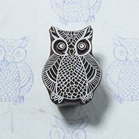 Blockwallah Intricate Owl Wooden Block Stamp