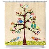 Dia Noche Designs Shower Curtains by Sascalia Owl Bird Tree I Bathroom