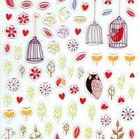 Gel Dimensional Stickers - Cute Owls & Foliage