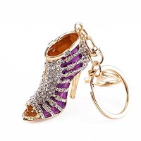 Yosoo Owl Keychain Rhinestone Crystal Keyring Key Ring Chain Bag Charm Pendant Gift (High-heeled sho