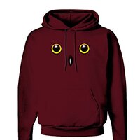 TOOLOUD Cute Snowy Owl Face Dark Hoodie Sweatshirt Maroon - XL