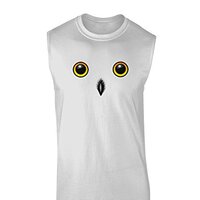 TOOLOUD Cute Snowy Owl Face Muscle Shirt - White - 2XL