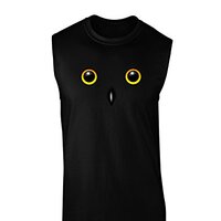 TOOLOUD Cute Snowy Owl Face Dark Muscle Shirt - Black - 2XL