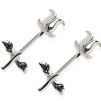 Pierced Owl 14GA 316L Surgical Steel Tulip Flower Nipple Barbells, Sold as a Pair