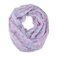 Owl Animal Print Soft Infinity Loop Scarf (Violet)