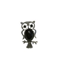 Fashion Jewelry Stretch Owl Rings in a Black Poly Antique Metal Finish