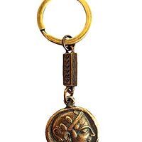 Athenian Two Sided Keyring with Goddess Athena and the Owl of Wisdom