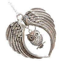 necklace Silver Double Angel Wings Floating Charms Fits Origami Owl Lockets Jewelry Pendant