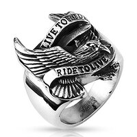 Artisan Owl Live to Ride, Ride to Live Biker Engraved Stainless Steel Ring (13)