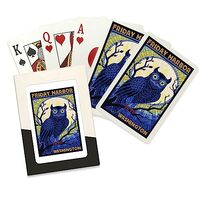 Lantern Press Friday Harbor, Washington, Owl Mosaic (52 Playing Cards, Poker Size Card Deck with Jok
