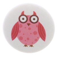 A&T Designs Pink Cool Owl 1.25” Pinback Button Pin Badge