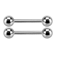 Pierced Owl 14GA Grade 23 Implant Grade Titanium Nipple Barbells, Sold as a Pair (12mm (1/2"))