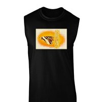 TOOLOUD Watercolor Owl Moth Dark Muscle Shirt - Black - 2XL