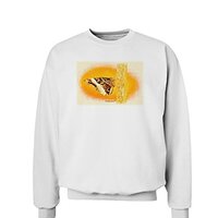 TOOLOUD Watercolor Owl Moth Sweatshirt - White - Large