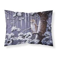 Caroline's Treasures BDBA0303PILLOWCASE Owl on a Tree Branch in The Snow Fabric Standard Pillow