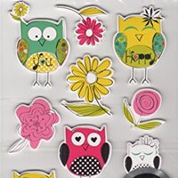 Bright Owls Chipboard Scrapbook Stickers (20527)