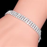 Fashion Crystal Wedding Bracelets with Clasp (Triple Row)