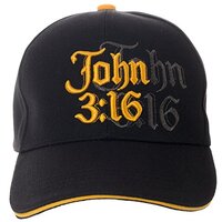 Artisan Owl John 3:16 Embroidered Cap - Christian Religious Hat with Adjustable Closure (Black)
