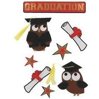 3-D Graduation Owls Stickers