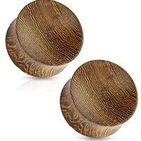Pierced Owl Organic Snake Wood Concave Saddle Plugs Ear Gauges, Sold As Pair (19mm (3/4"))