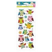 Craft Planet CPT 805273 Stickers, Assorted, Glitter Owls