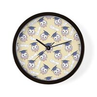 CafePress Owl Graduates 10" Wall Clock for Livingroom, Kitchen, or Office
