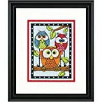 Dimensions 70-65159 Owl Trio Counted Cross Stitch Kit, 5" x 7"