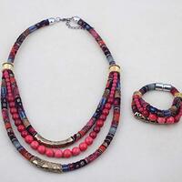 Lovely Bohemian Beads Necklace and Bracelet Set