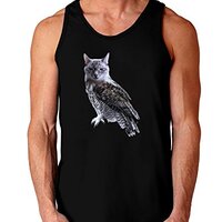 TOOLOUD Lucky Cat Owl Dark Loose Tank Top - Black - 2XL