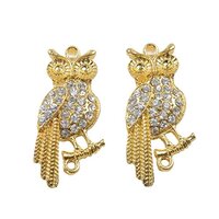 RUBYCA 20pcs Metal Animal Owl Connector Beads Crystal Inlay DIY Jewelry Making Bracelet Gold Tone