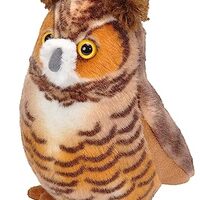 Wild Republic Audubon Birds Great Horned Owl with Authentic Bird Sound, Stuffed Animal, Bird Toys fo