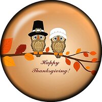 Body Accentz Snap Button Owl Fall Happy Thanksgiving 12mm Charm Chunk