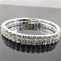 Fashion Crystal Wedding/Sweet Sixteen/Quinceanera/Birthday Bracelets Bangle (2 Rows)
